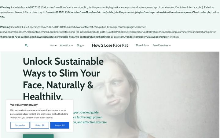 Screenshot of how2losefacefat.com