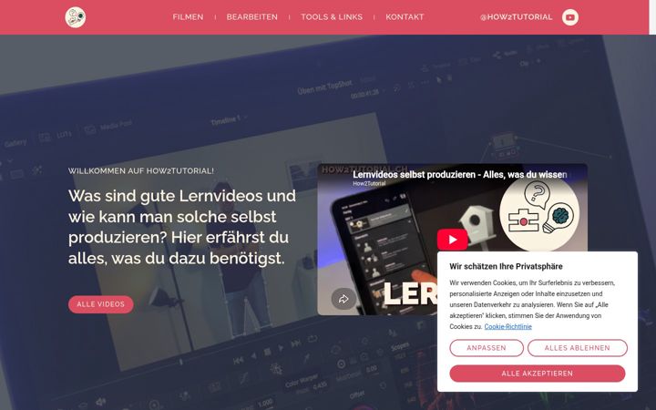 Screenshot of how2tutorial.ch