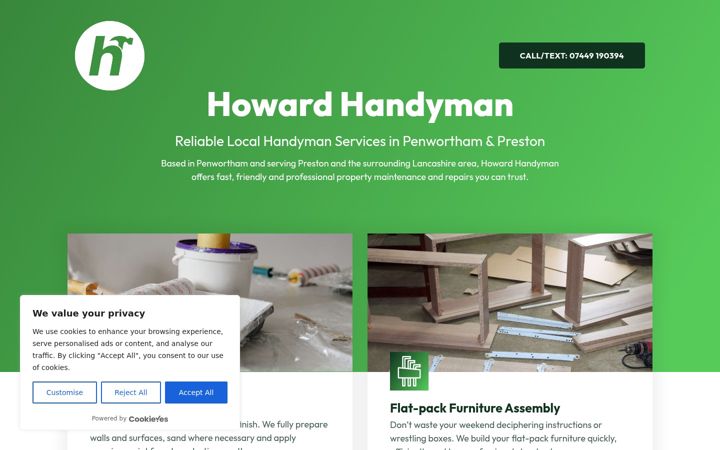 Screenshot of howardhandyman.co.uk