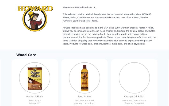 Screenshot of howardproducts.uk