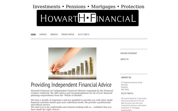 Screenshot of howarthfinancial.co.uk