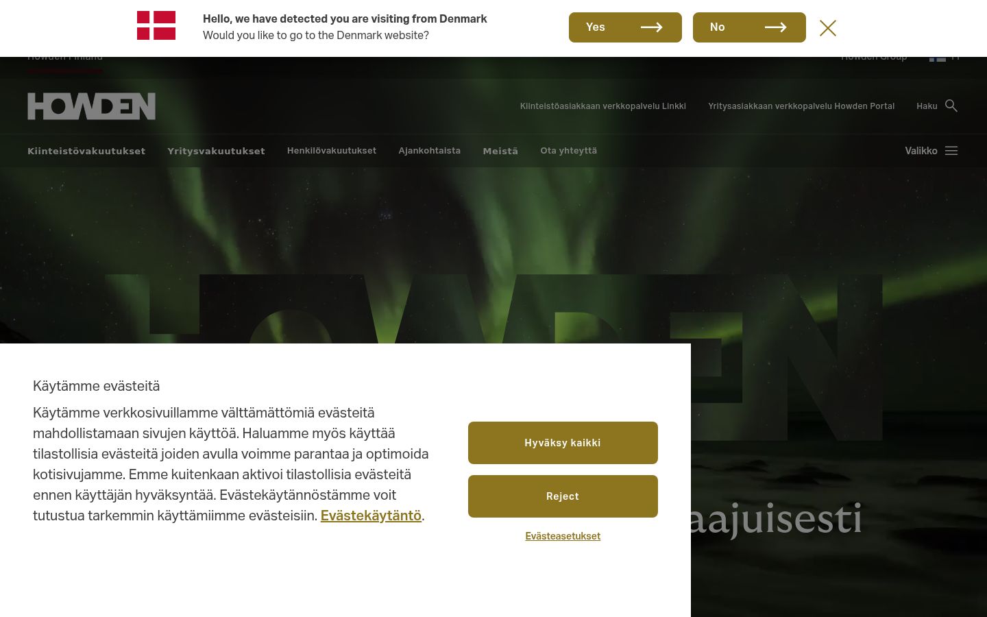 Screenshot des Einwilligungsbanners vor jeglicher Interaktion