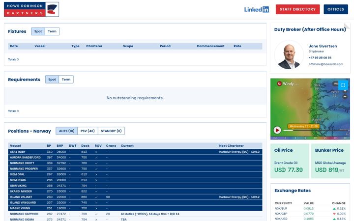 Screenshot of howerobinsonoffshore.no