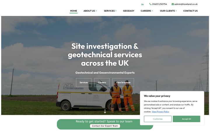 Screenshot of howland.co.uk