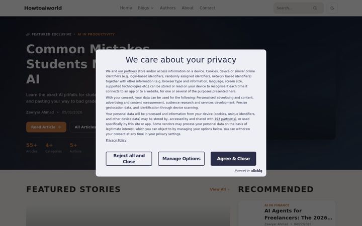 Screenshot of howtoaiworld.com