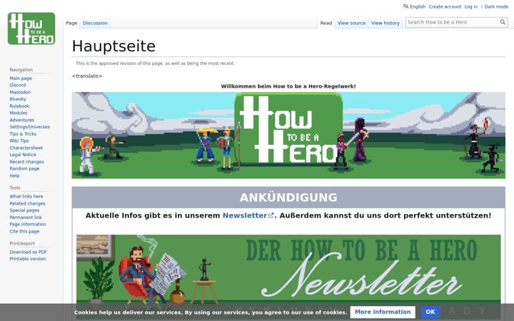 Screenshot of howtobeahero.de