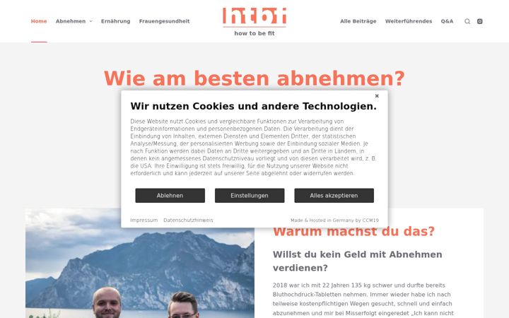 Posnetek zaslona howtobefit.de