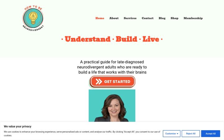 Screenshot of howtobeneurodivergent.com