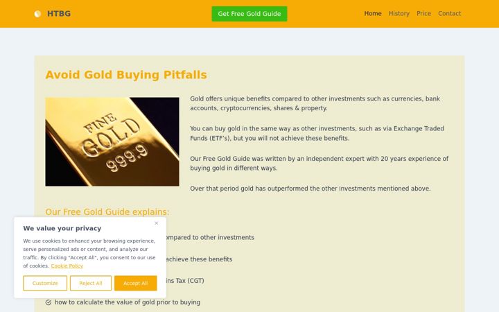 Screenshot of howtobuygold.uk