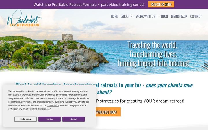 Screenshot of howtocreatearetreat.com