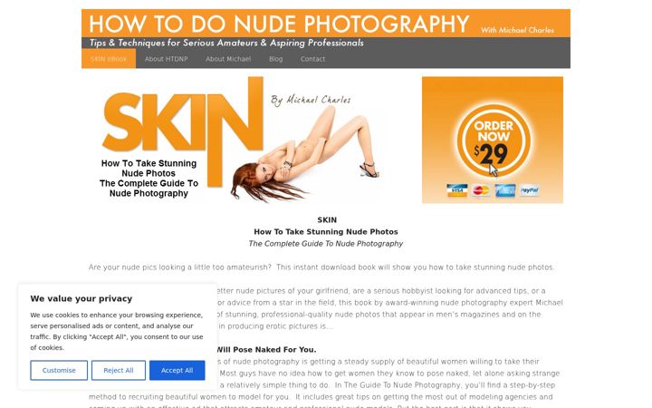 Screenshot of howtodonudephotography.com