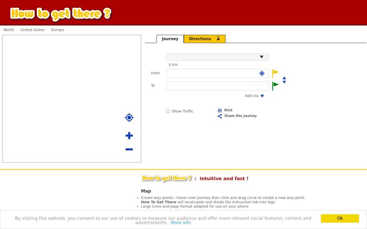 Screenshot of howtogetthere.net