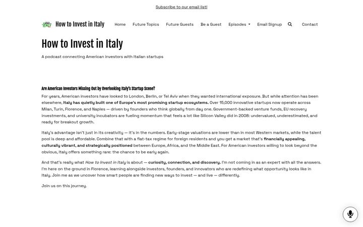 Screenshot of howtoinvestinitaly.com