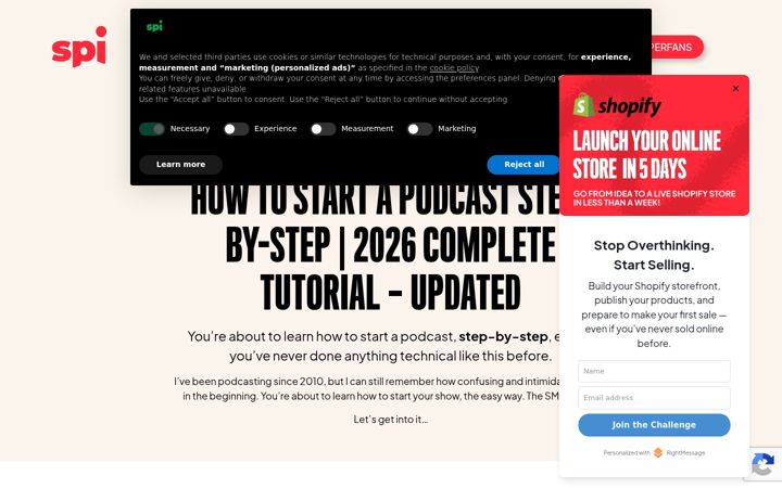 Screenshot of howtostartapodcast.com
