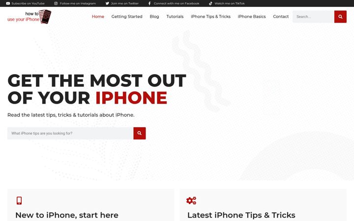 Screenshot of howtouseyouriphone.com