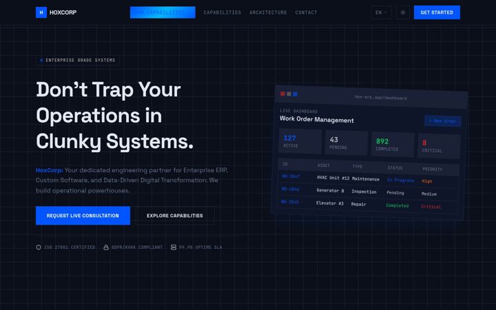 Screenshot of hoxcorp.net