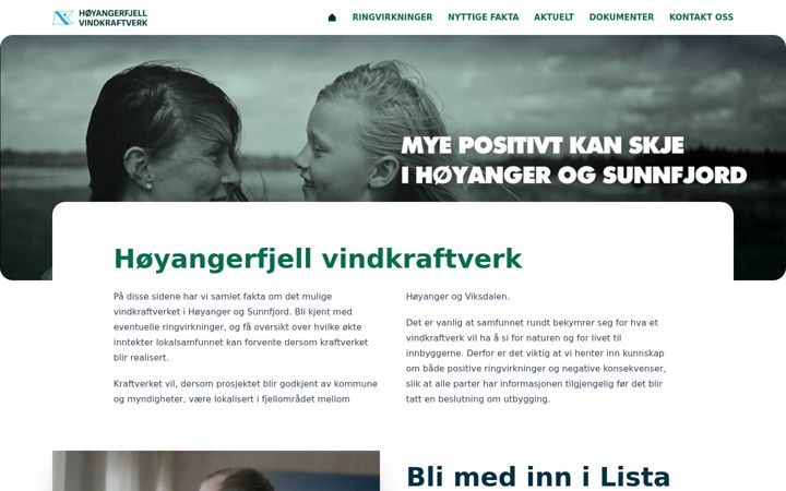 Screenshot of hoyangerfjell.no