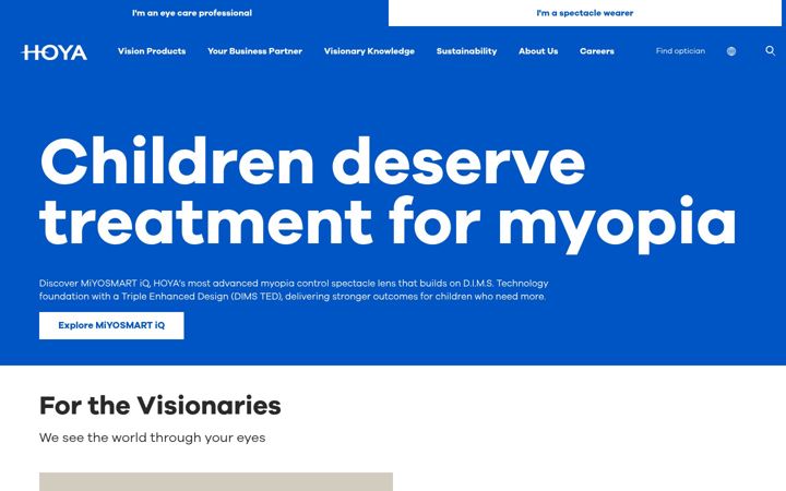 Screenshot of hoyavision.com