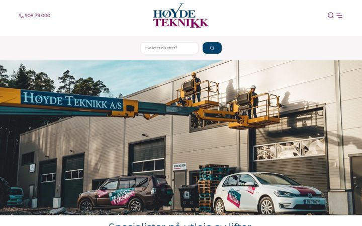 Screenshot of hoydeteknikk.no