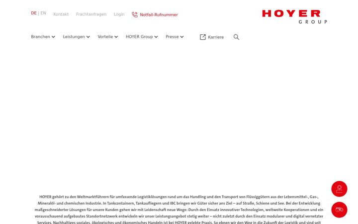 Screenshot of hoyer-group.com