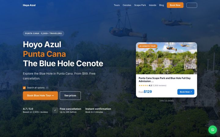 Screenshot of hoyoazul.com
