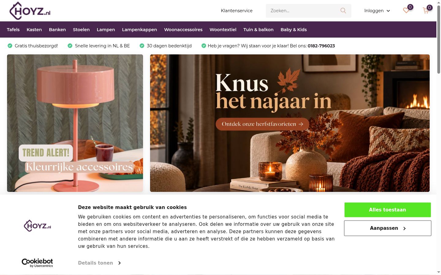 Screenshot del banner di consenso mostrato prima di qualsiasi interazione