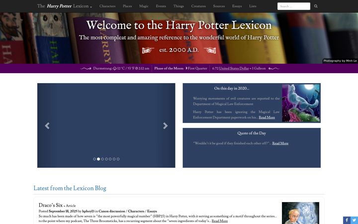 Screenshot of hp-lexicon.org