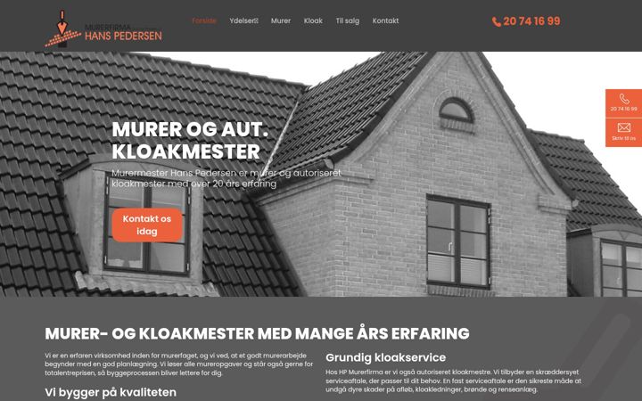Screenshot of hp-murerfirma.dk