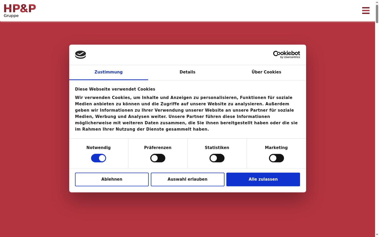 Screenshot of the consent banner shown before any interaction