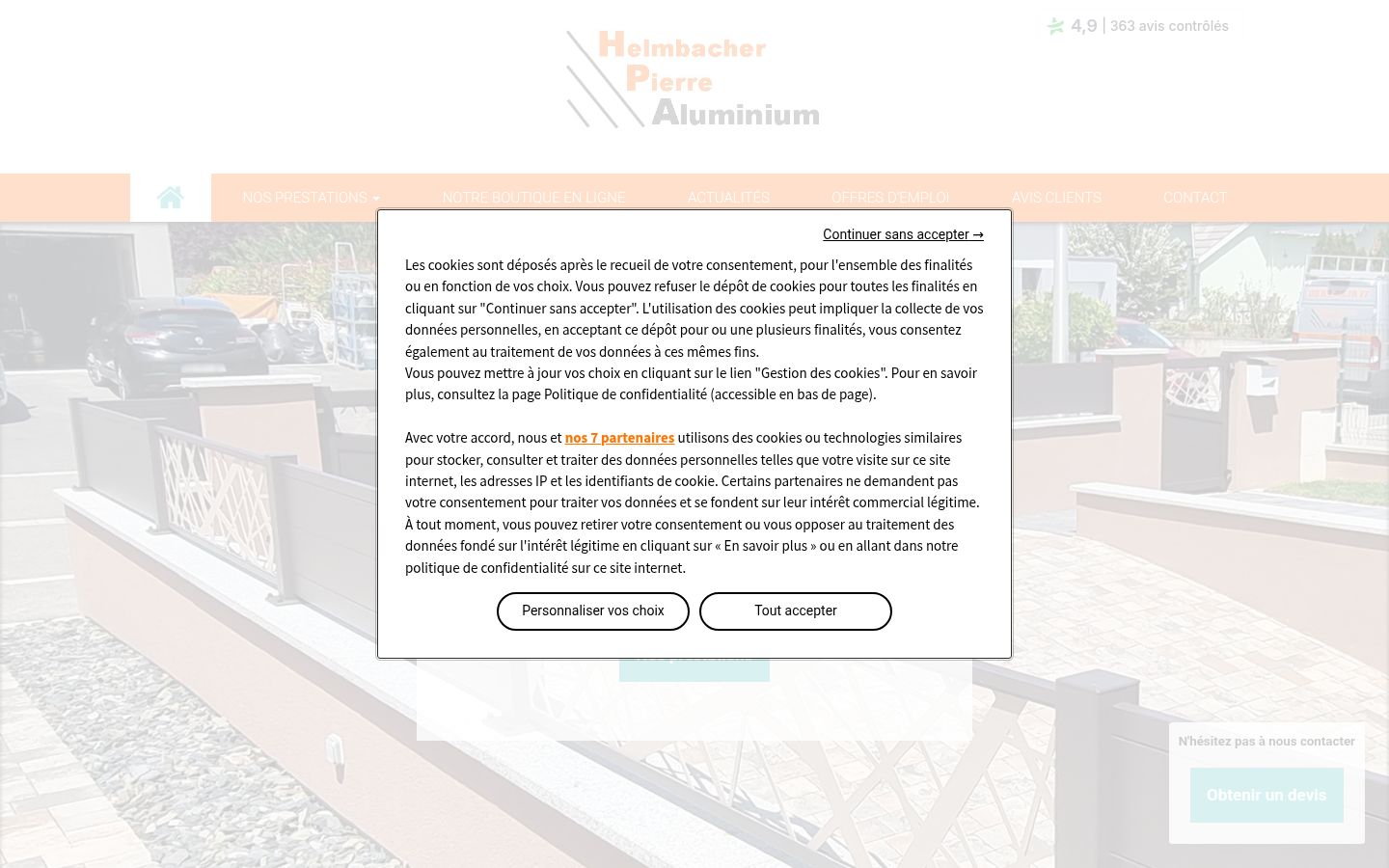 Screenshot del banner di consenso mostrato prima di qualsiasi interazione
