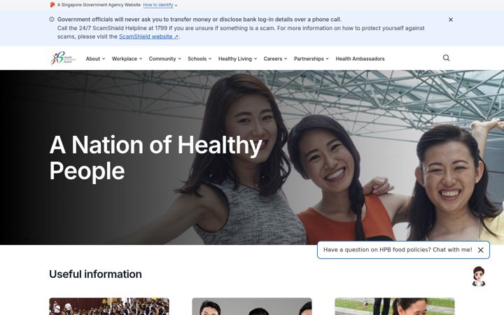 Screenshot of hpb.gov.sg