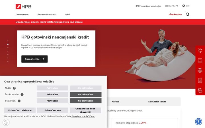 Screenshot of hpb.hr