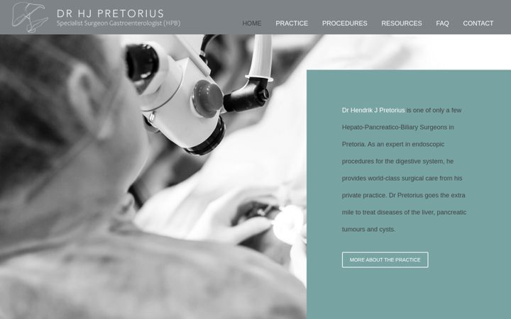 Screenshot of hpbsurgeon.co.za