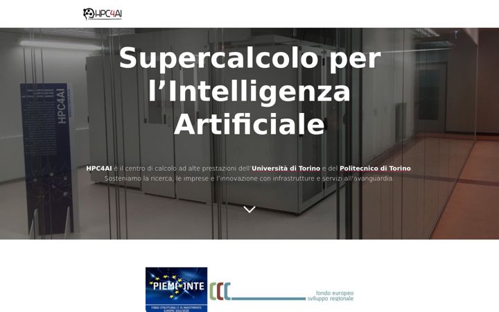 Screenshot of hpc4ai.it
