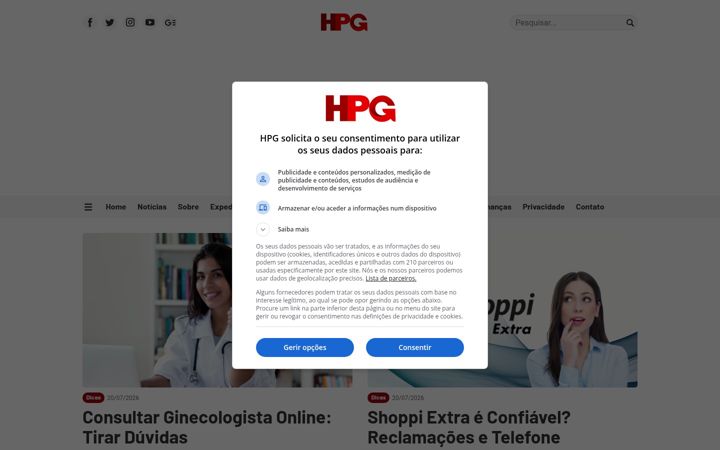 Screenshot of hpg.com.br