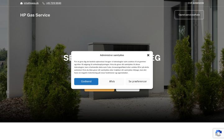 Screenshot of hpgas.dk