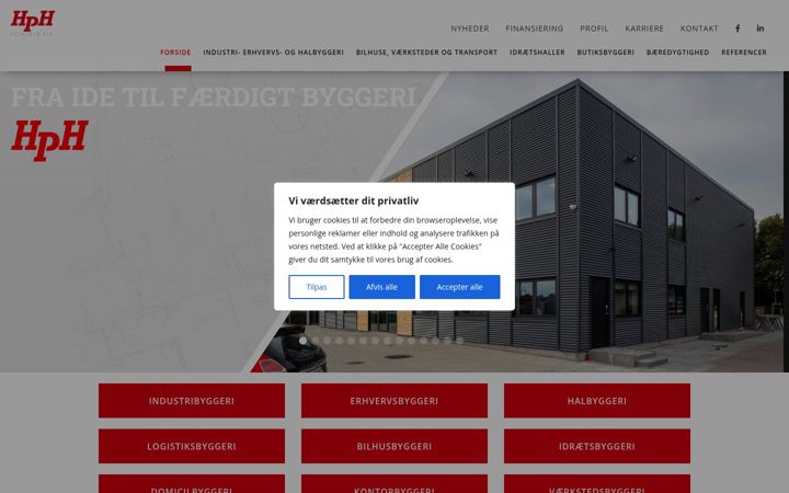 Screenshot of hph-totalbyg.dk