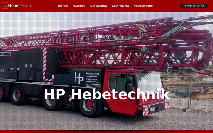 Screenshot of hphebetechnik.de