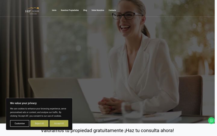 Screenshot of hphomeinmobiliaria.com