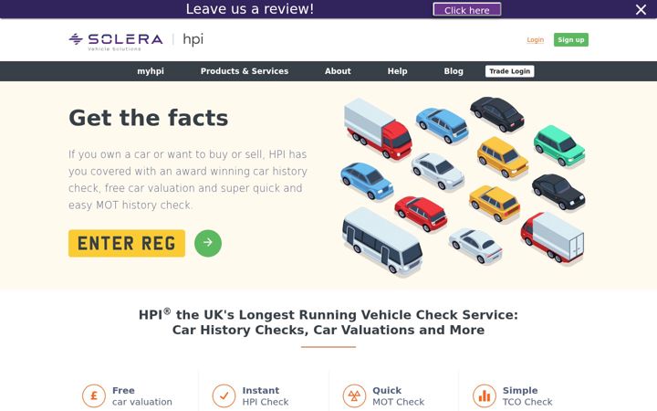 Screenshot of hpi.co.uk
