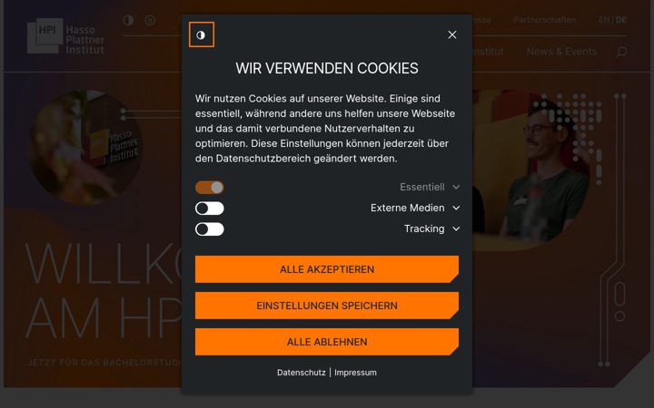 Skjermbilde av hpi.de