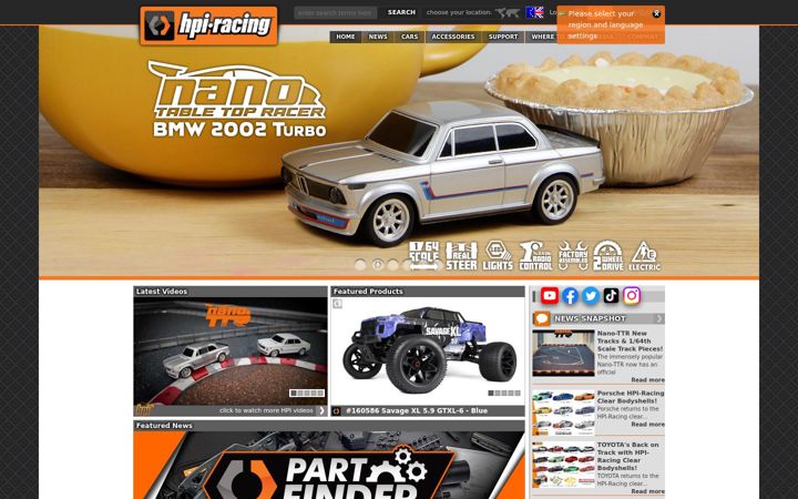 Screenshot of hpiracing.com
