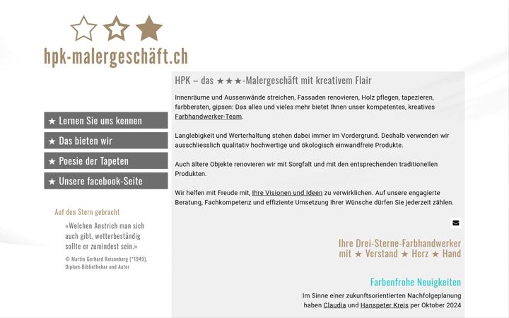 Screenshot of hpk-malergeschaeft.ch