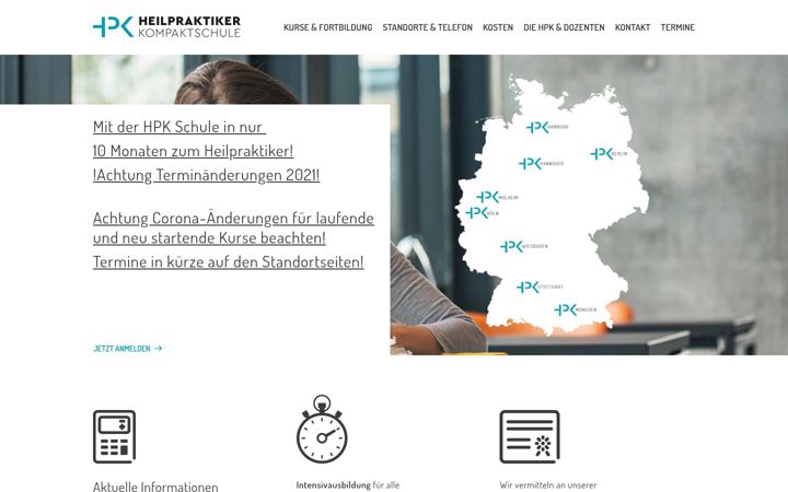 Screenshot of hpk-schule.de