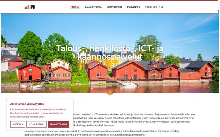 Screenshot of hpkpalvelut.fi
