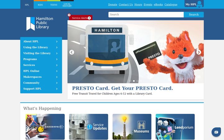Screenshot of hpl.ca