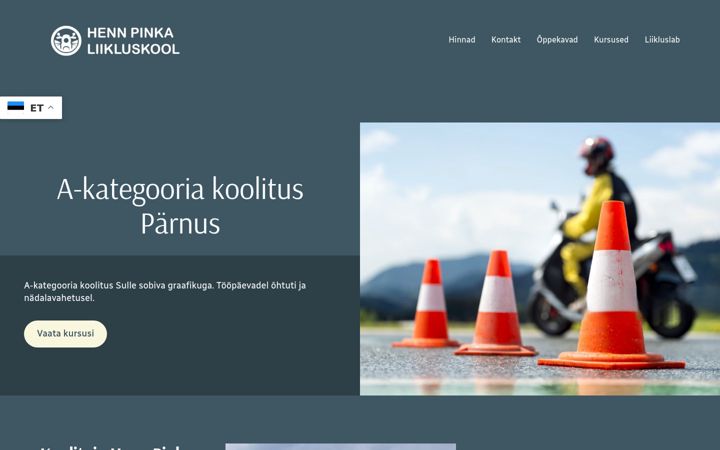 Screenshot of hpliikluskool.ee