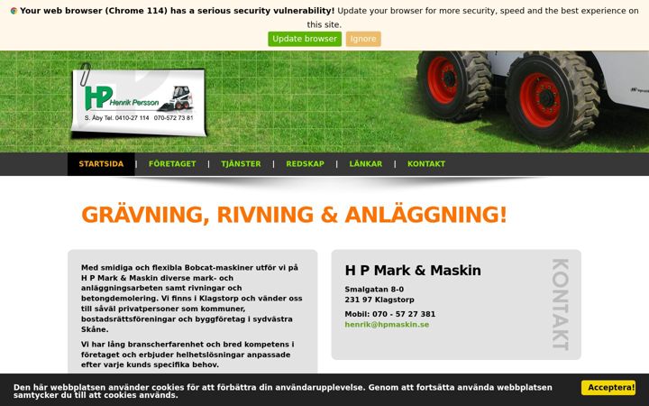 Screenshot of hpmaskin.se