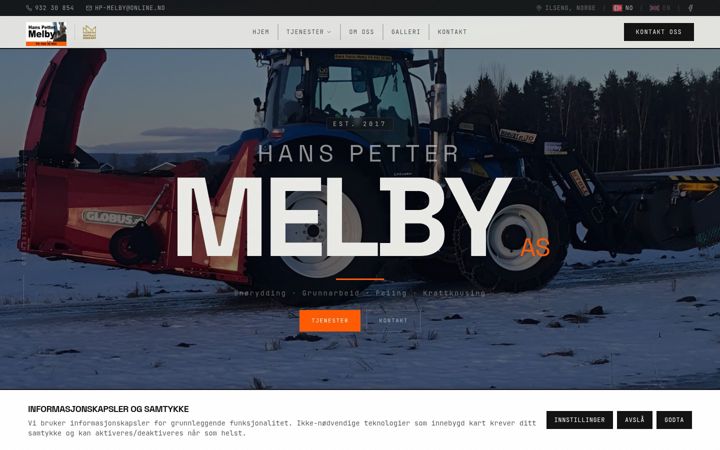 Screenshot of hpmelby.no