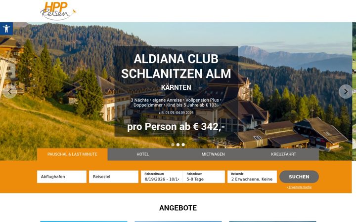 Screenshot of hpp-reisen.de